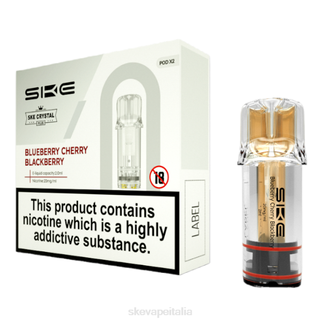 SKE Vape Review - SKE vaporizzatori di cristallo più baccelli mirtillo ciliegia mora N6ZT108